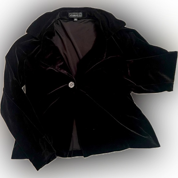 velvet black long sleeve top - Picture 1 of 3